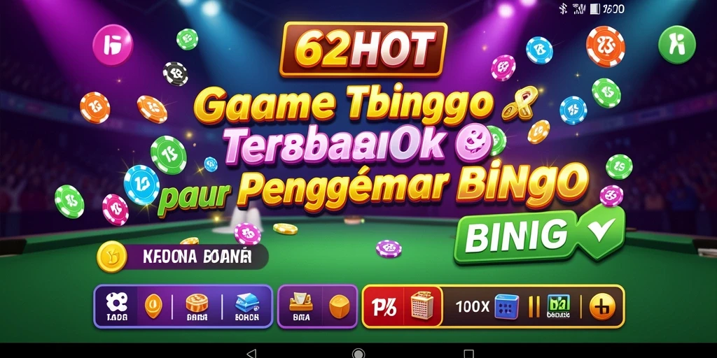 Tangkapan layar permainan Bingo 62HOT dengan grafis menarik.