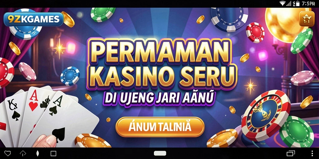 Screenshot 9ZKGAMES menampilkan keseruan permainan Kasino yang interaktif.