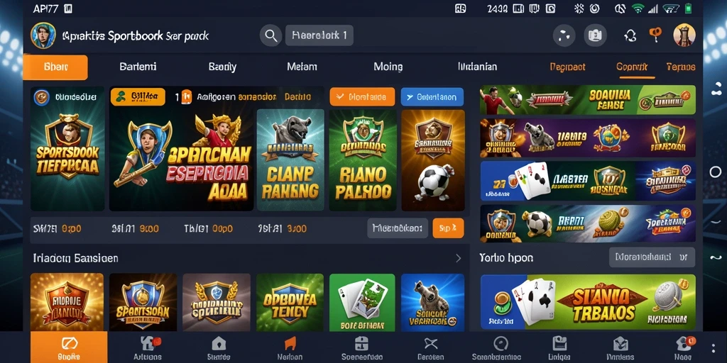 Tampilan gameplay dari aplikasi API77 yang menarik dan informatif.