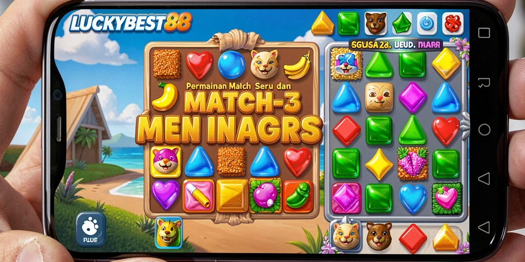Tampilan gameplay menarik di LUCKYBEST88 dengan elemen Match-3 yang seru.